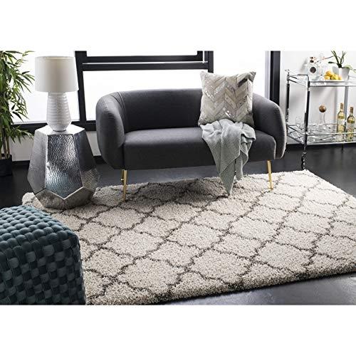 Hudson Shag SGH282 Power Loomed Indoor Area Rug - Ivory/Grey - 8'x10' - Safavieh