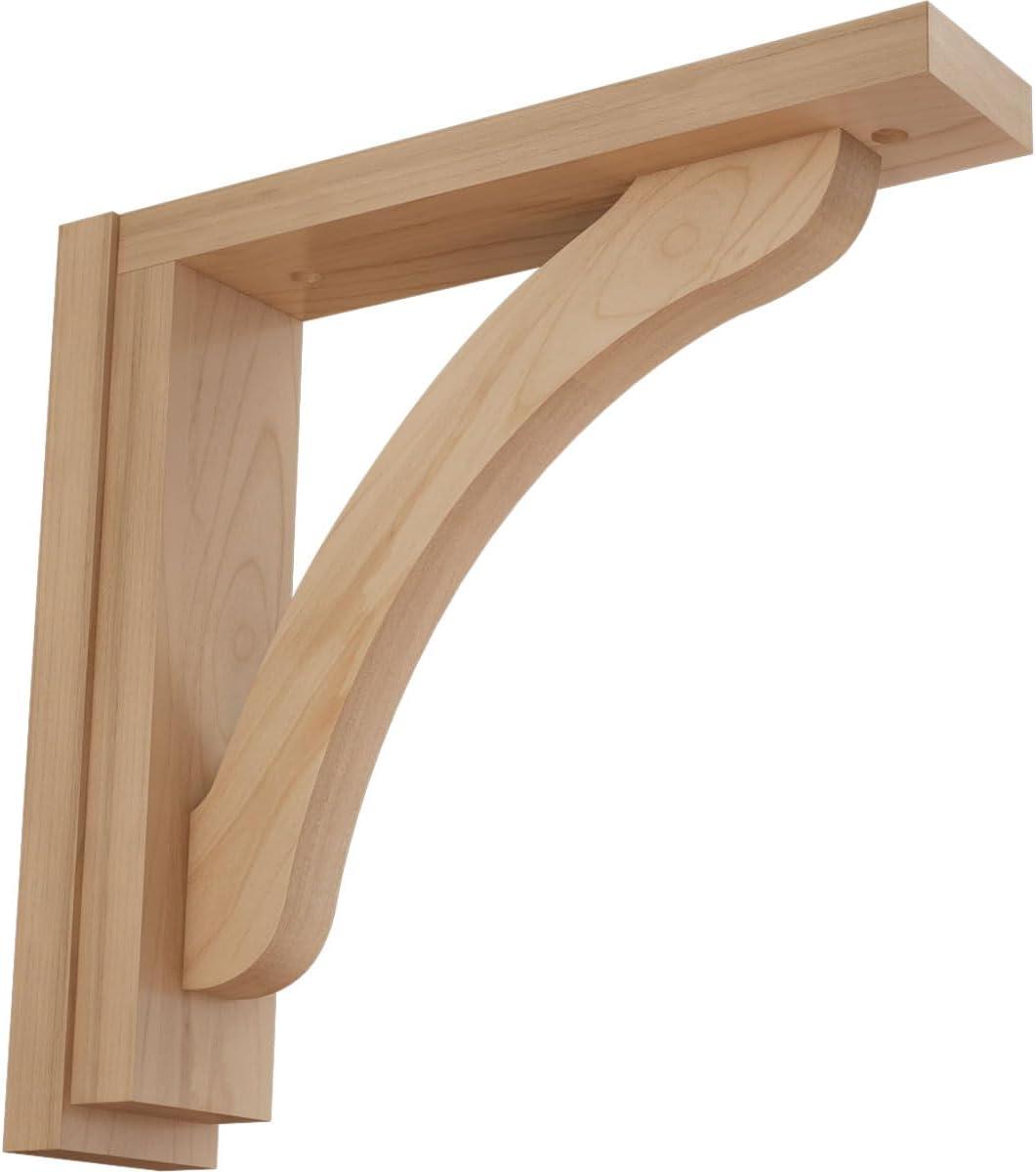 Ekena Millwork 2 1/2"W x 10 3/4"D x 10 1/4"H Reece Shelf Bracket, Alder
