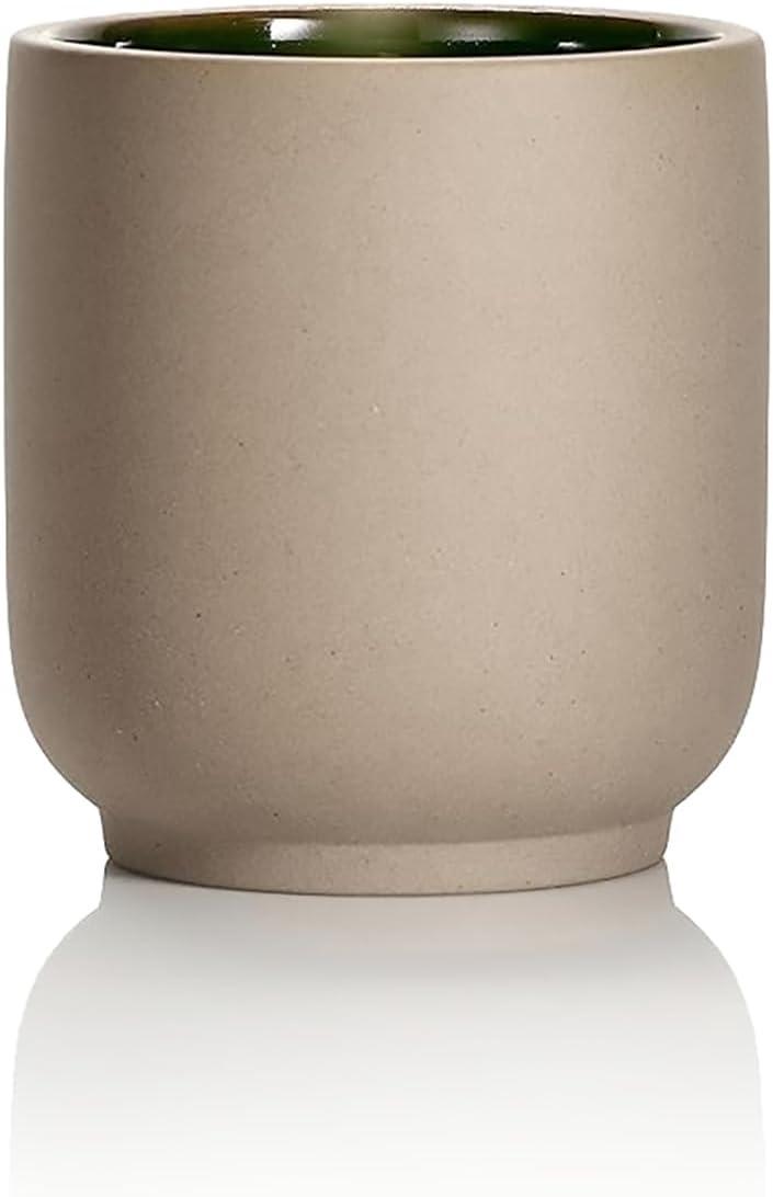 Cipres Mint Scented Soy Candle in Beige Ceramic Vessel