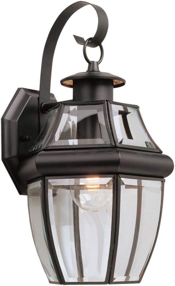 Antique Brushed Nickel Outdoor Lantern with Clear Glass Shade