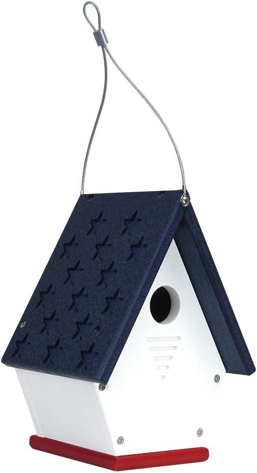 JCs Wildlife Recycled Poly Lumber Wren Chateau Birdhouse - Made in the USA - Perfect Garden and Backyard Birdhouse for Wrens, Chickadees, and