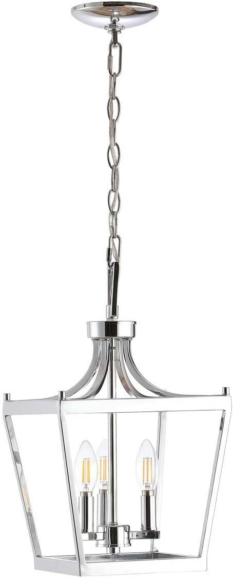 SAFAVIEH Larton 3 Light Industrial Pendant, Chrome