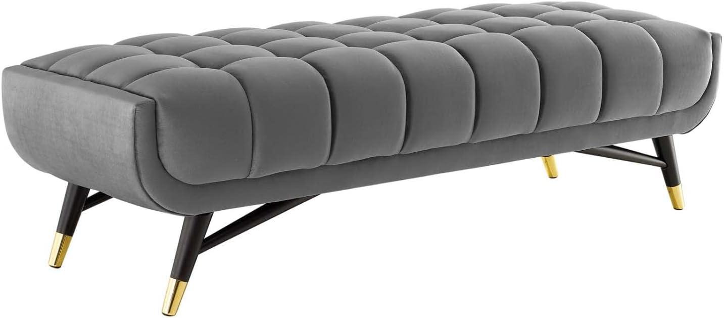 Adept 60" Performance Velvet Bench Gray