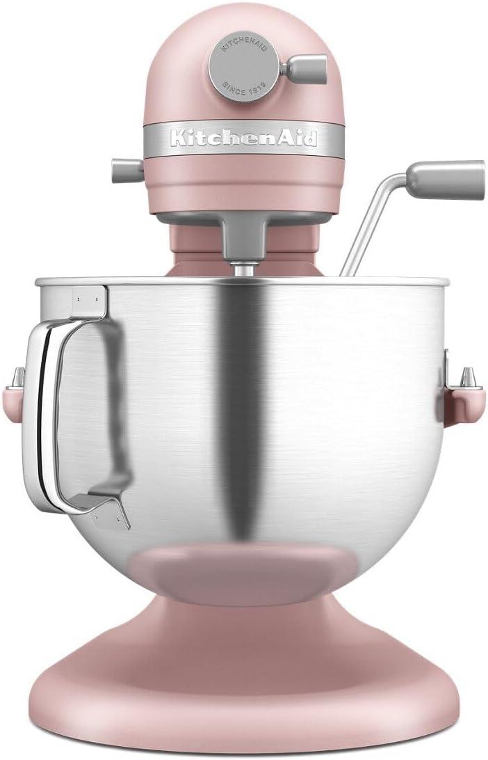 KitchenAid Bowl-Lift 7 qt Stand Mixer, Dried Rose with Flat Beater, Dough Hook, Whip