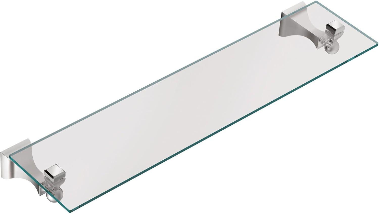 Moen Retreat Brushed Nickel Clear Towel Bar with Shelf Glass