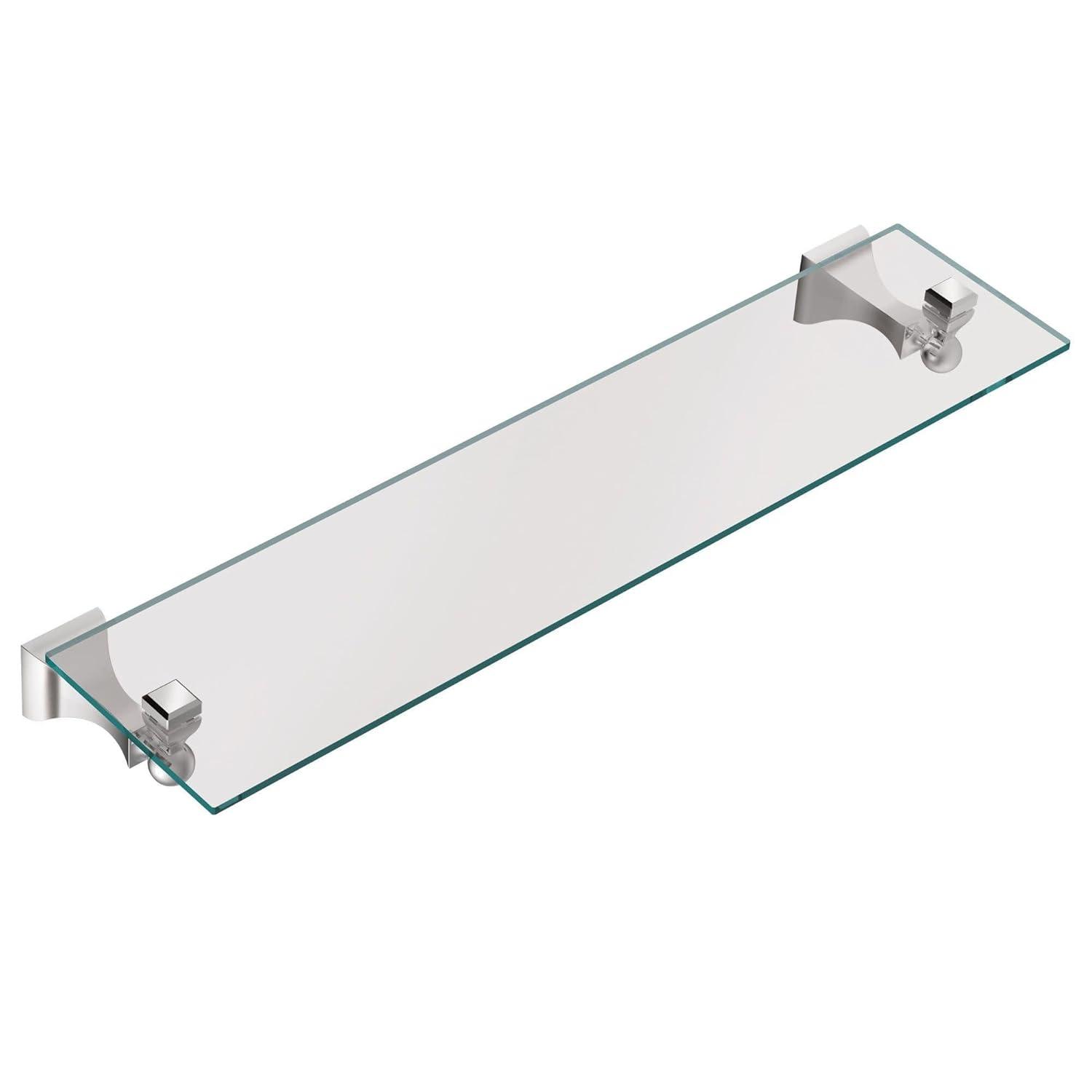 Moen Retreat Brushed Nickel Clear Towel Bar with Shelf Glass