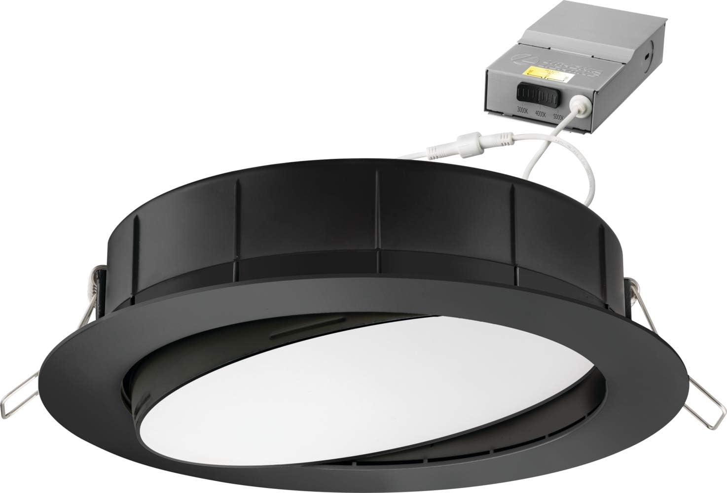 Wafer Gimbal 7'' Matte Black LED Energy Star Indoor/Outdoor Recessed Light