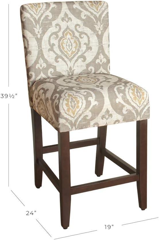 HomePop 24" Counter Height Barstool Natural : Upholstered, Wood Legs, Easy to Assemble