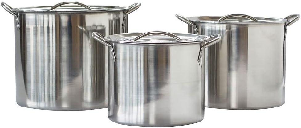 Stainless Steel 6-Piece Stock Pot Set with Lids