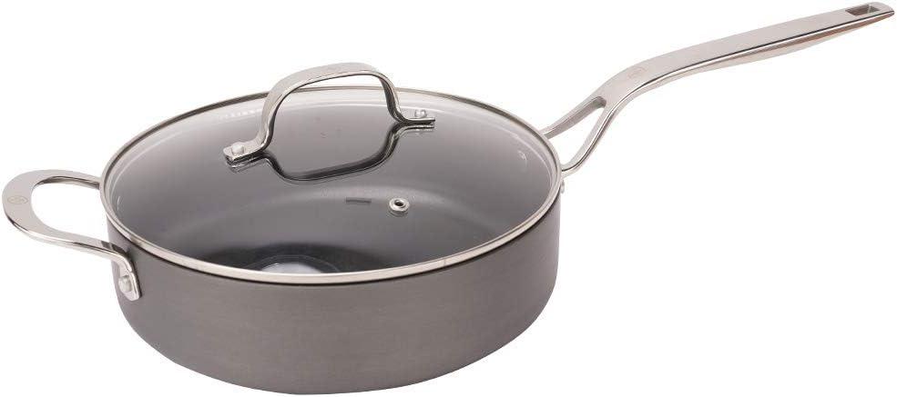 Hard Anodized Nonstick 4-Quart Sauté Pan with Glass Lid