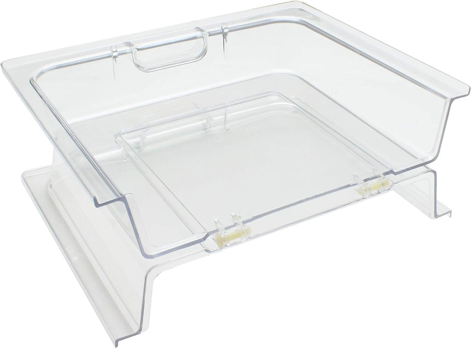 TrueCraftware- 21" x 13" x 3" Full Size Polycarbonate Hinged Dome Cover Opens on both ends Clear Color- Food Pan Cover Pastry Cover Display Cover Serving Platter Cover Clear Food Pan Cover