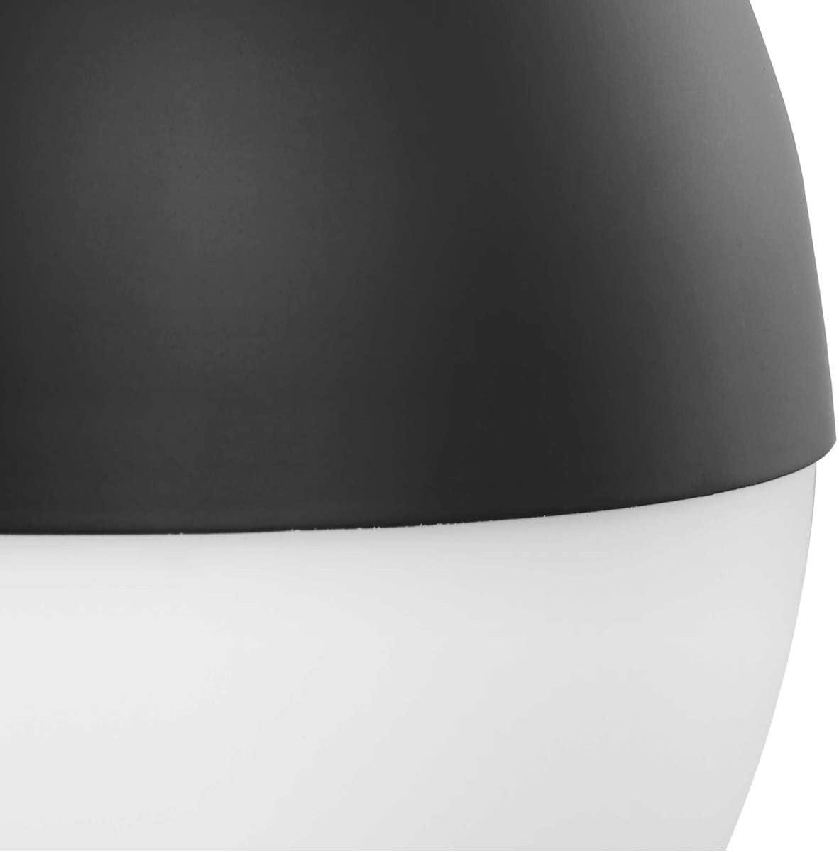 Progress Lighting Globe Collection 1-Light Pendant, Steel, Black Finish, Opal Glass Shade