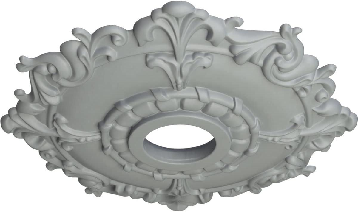 18" Primed Riley Circle Ceiling Medallion, Moisture & Rot Resistant