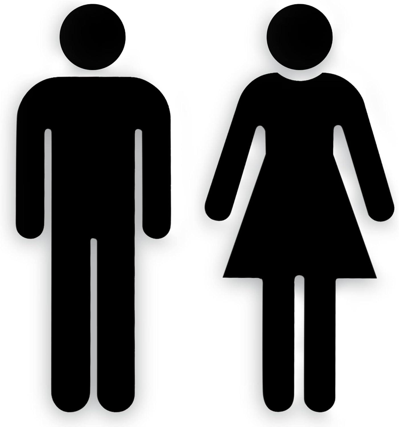 Uxcell Bathroom Sign, Acrylic Restroom Men's and Women's Gender Sign, Black 1 Set