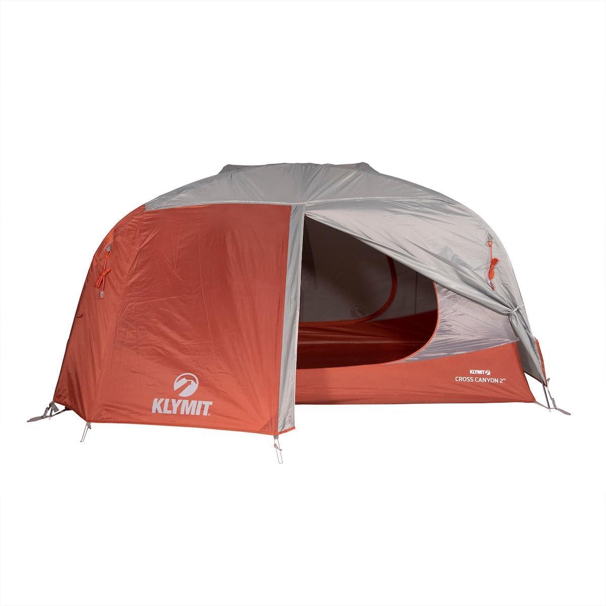 Klymit Cross Canyon 2 Person 3 Season Dome Camping Tent, Red