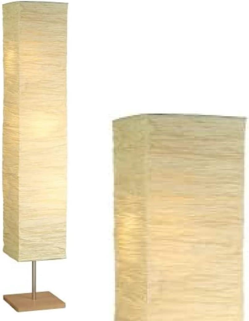 Lumina White 24" Energy Star Modern Floorchiere with Natural Paper Shade