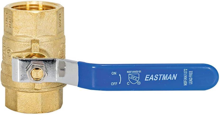 Eastman 20053LF Válvula de Bola de Puerto Completo de Alta Resistencia, IPS de 1-1/2 Pulgadas, Latón
