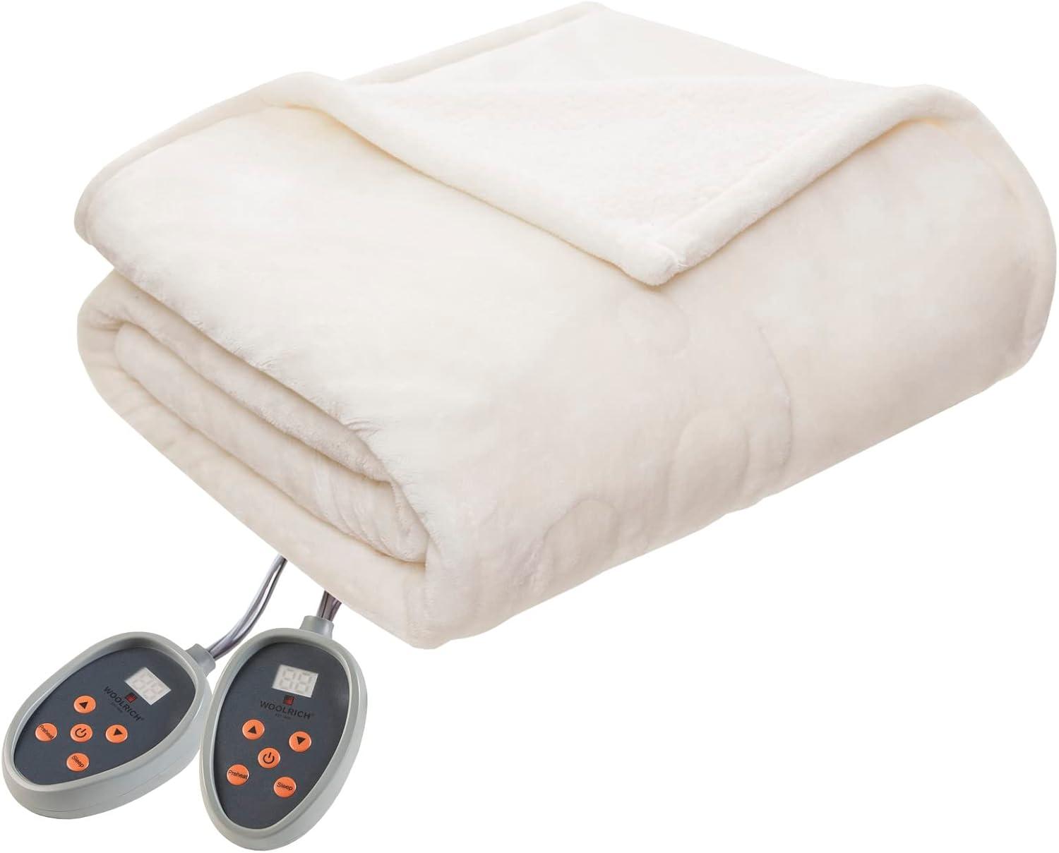 Woolrich Woolrich Heated Plush to Berber Sapphire Blue Blanket Queen