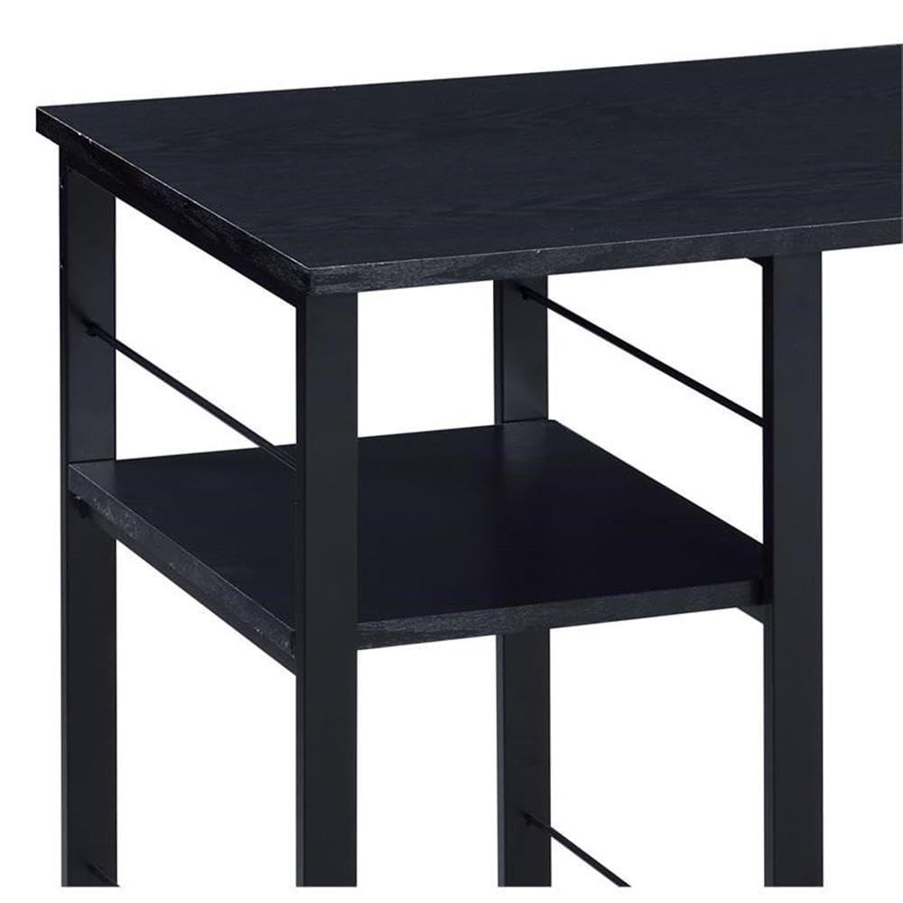 Vadna Writing Desk Black - Acme Furniture: Industrial Style, 47" Width, 2 Shelves, Wood Composite & Metal Frame
