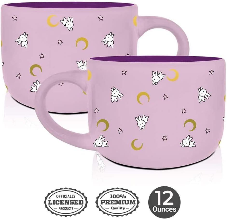 Sailor Moon Usagi Pink Ceramic Soup Mug with Bunnies