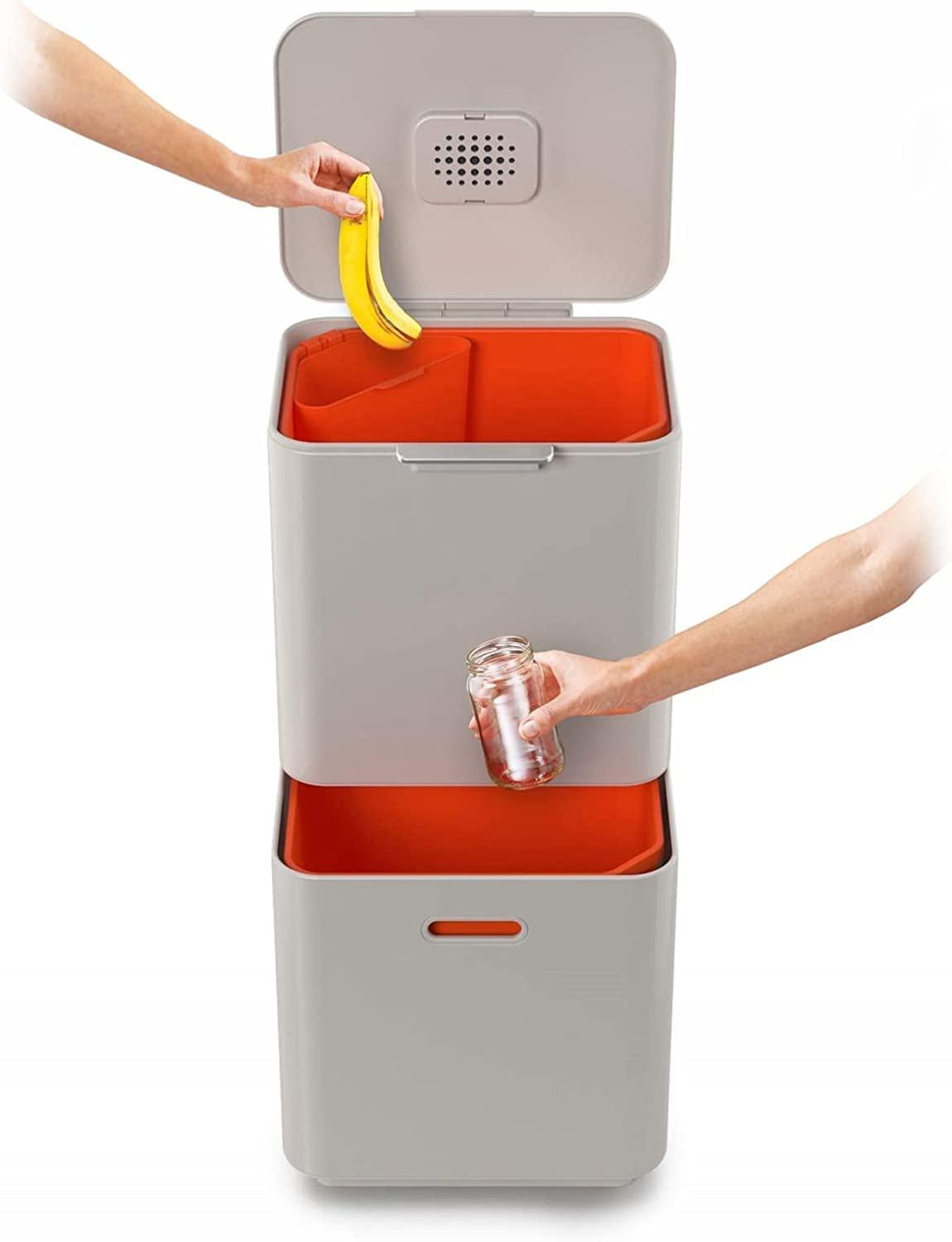 Joseph Joseph Totem Waste & Recycling Dual Kitchen Trash Can