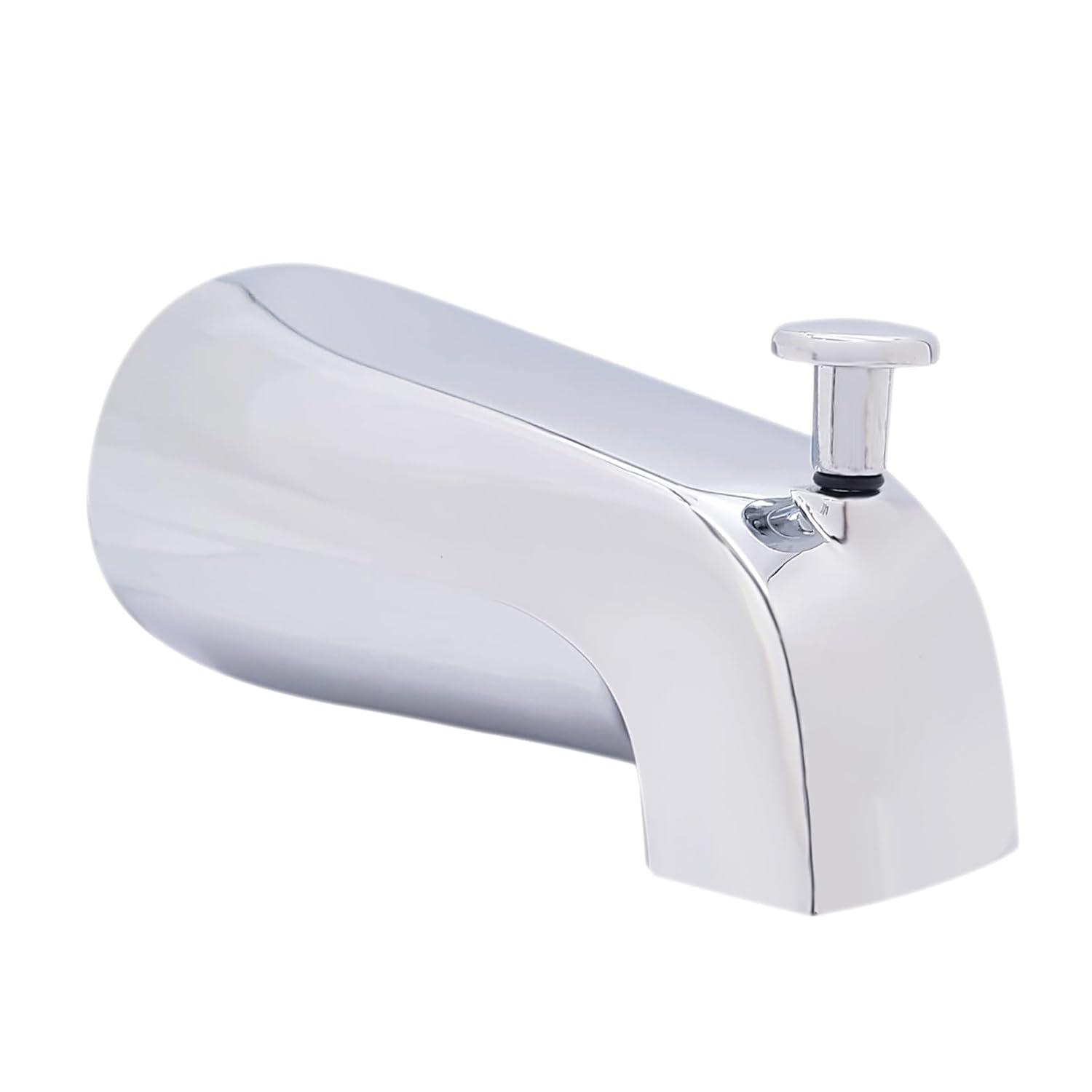 Westbrass 5-1/4" Front Diverter Tub Spout with Tip-Toe Drain and 2-Hole Overflow Trim CO531-26