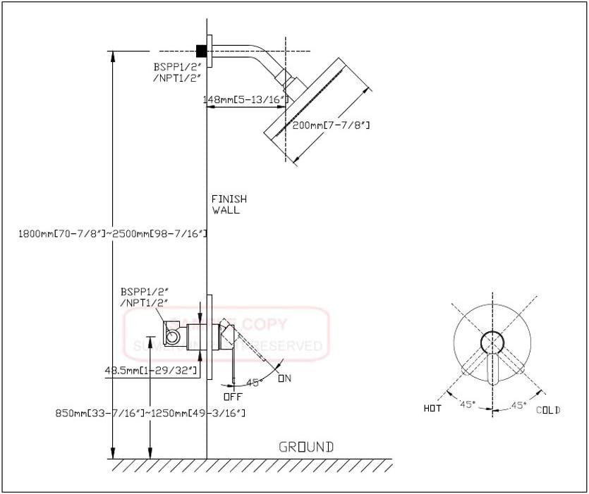 Concealed Mixer Showers with Rough in-Valve