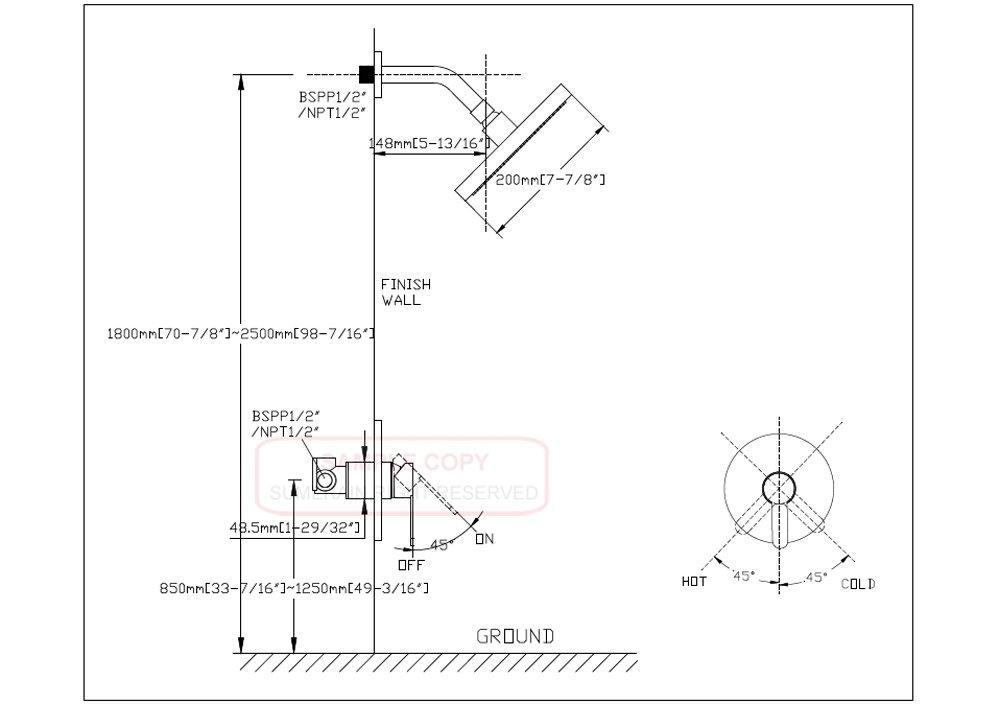 Concealed Mixer Showers with Rough in-Valve