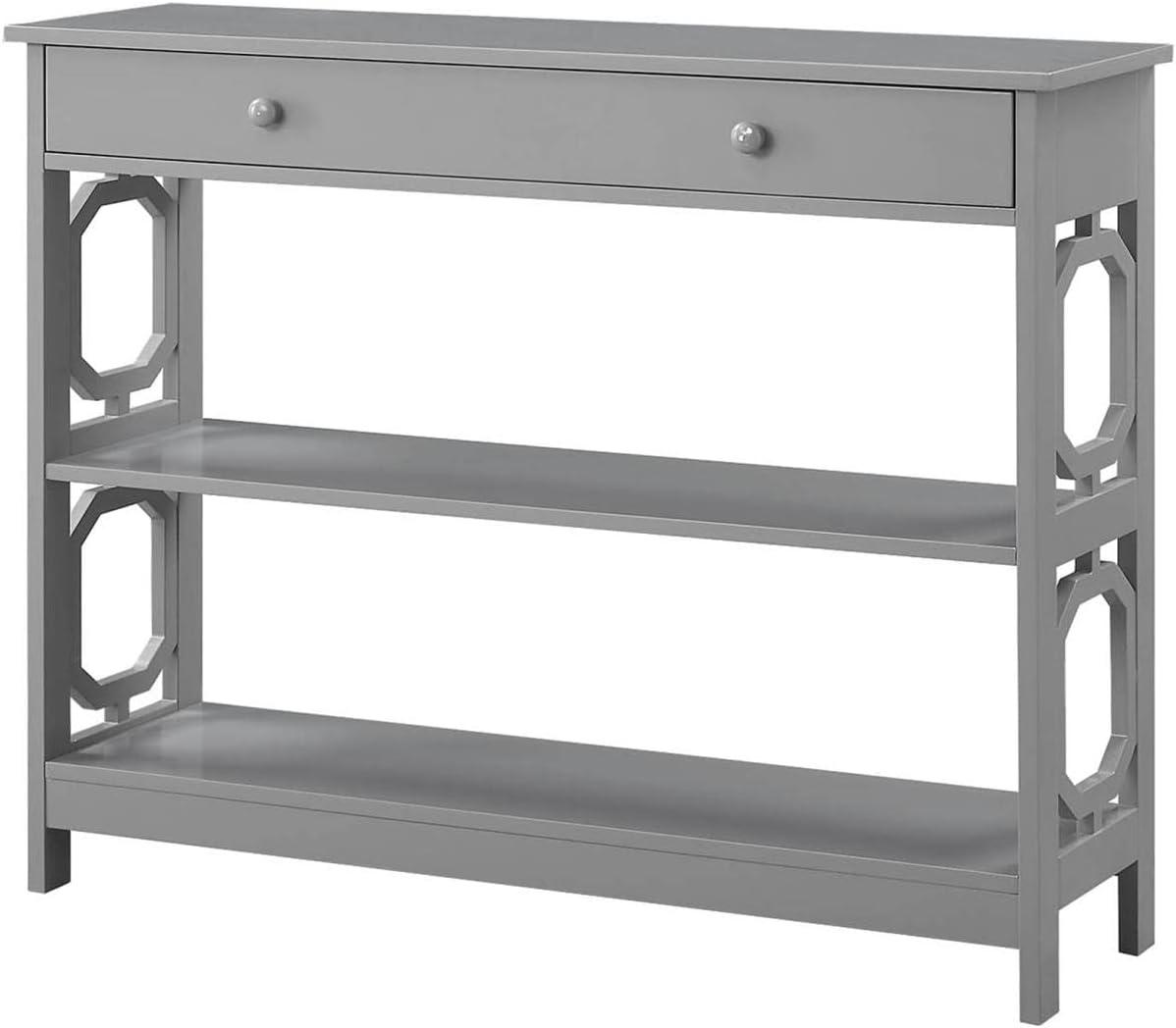 Convenience Concepts Omega Storage Console Table in Gray Wood Finish