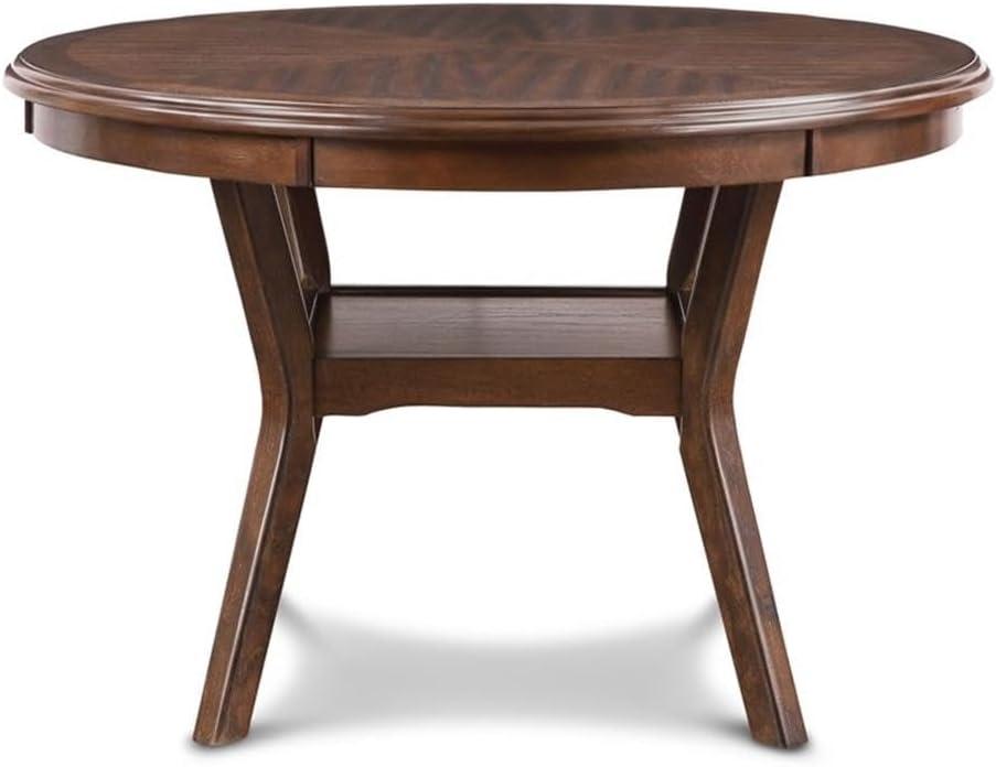 Amy Brown Cherry Round Dining Table Set with 4 Chairs