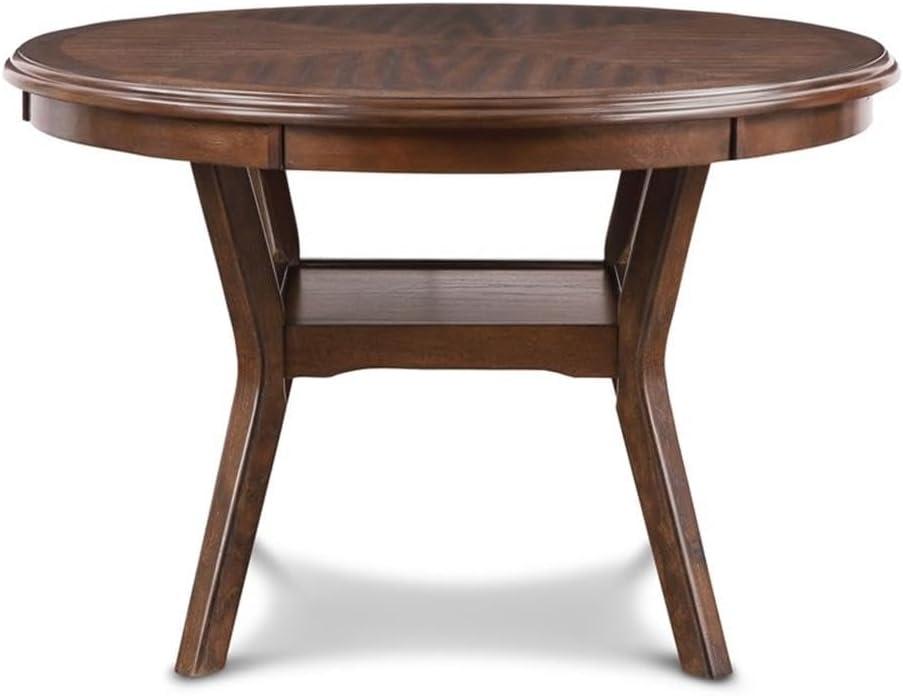 New Classic Furniture Amy 5-Piece Wood Round Dining Set, 1 Dining Table And 4 Chairs, 47 Inch, Brown Cherry