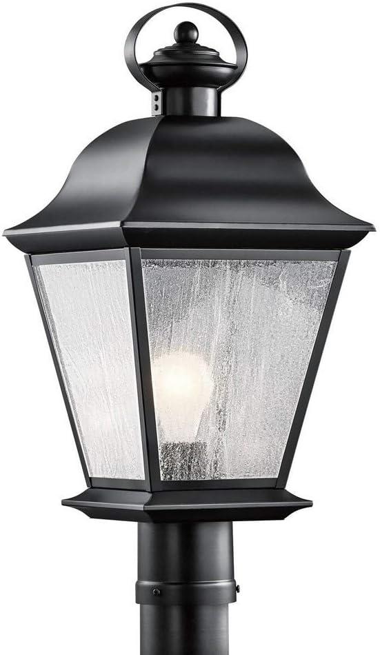 Mount Vernon 19.5" 1 Light Outdoor Post Light with Clear Seeded Glass in Black