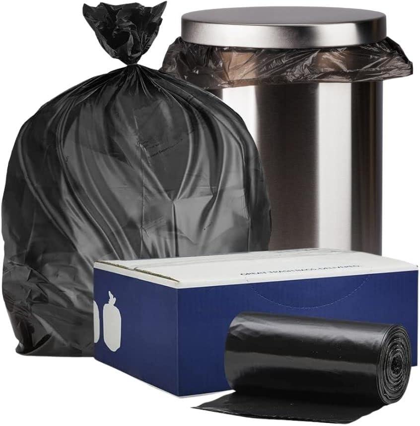 Plasticplace 12-16 Gallon Trash Bags, 0.8 Mil Garbage Bag Rolls, 500 Count, Black