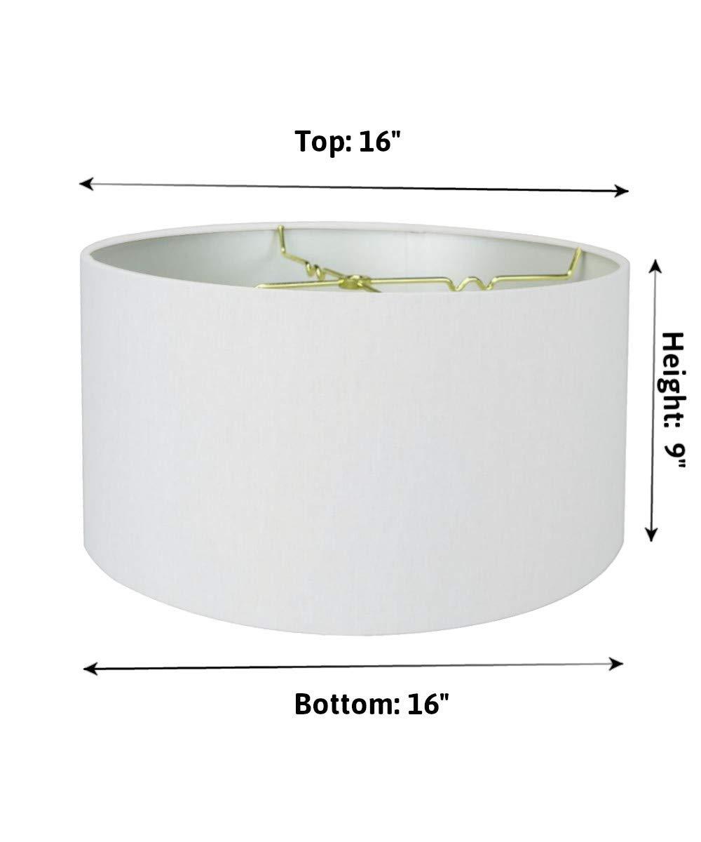 Home Concept 2 Light 16 Inch Swag Hanging Drum Pendant, White Linen