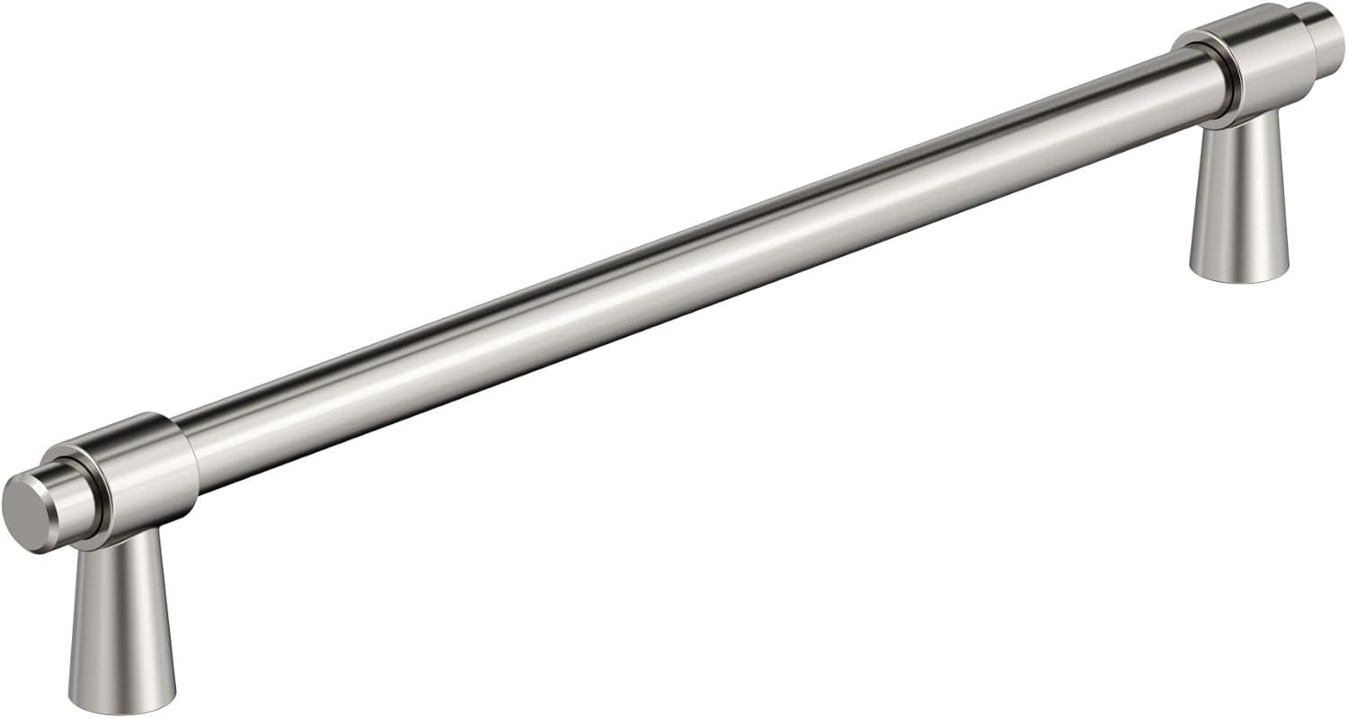Amerock Destine 7-9/16 inch (192mm) Center-to-Center Polished Nickel Cabinet Pull