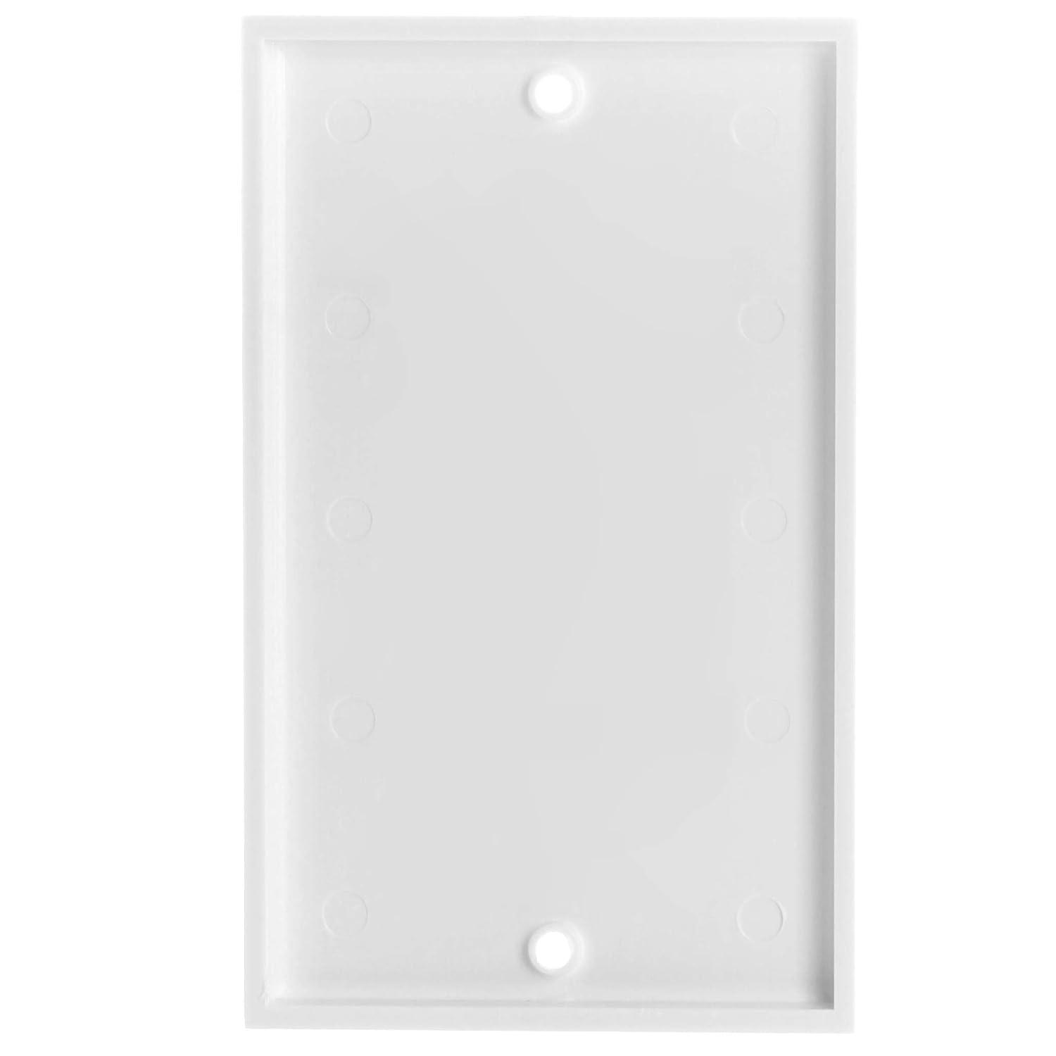Cmple - [10 PACK] White Standard 1-Gang Blank Wall Plate, Standard Size, Polycarbonate Thermoplastic Panel GFCI Electrical Wall Plate Single-Gang Cover