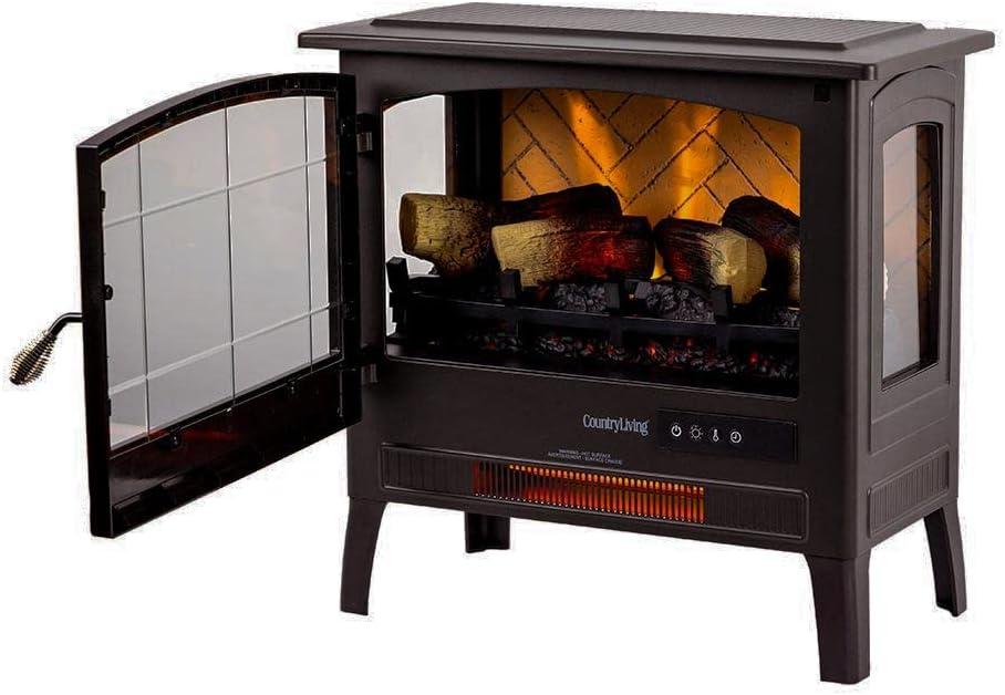 Country Living Smart Infrared Electric Fireplace Stove Heater, Alexa and Google Home Compatible