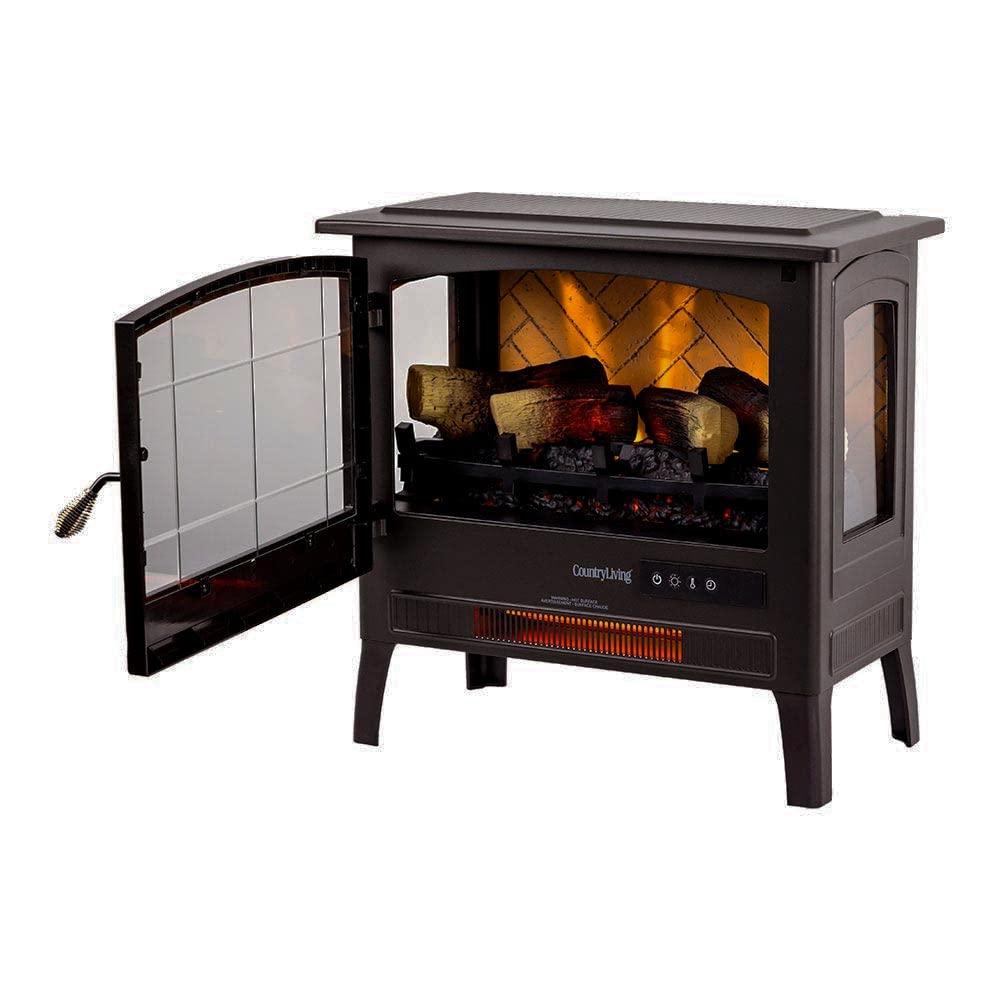 Country Living Smart Infrared Electric Fireplace Stove Heater, Alexa and Google Home Compatible