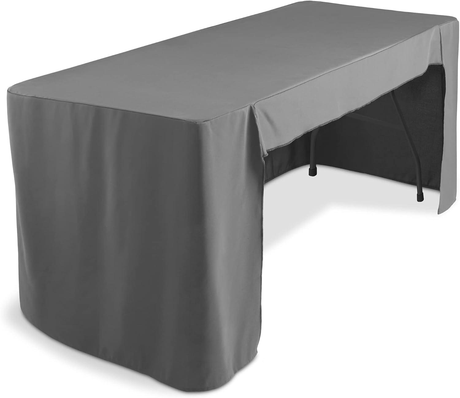 Lann's Linens 6' Trade Show Table Cover, Open Back Fitted Tablecloth