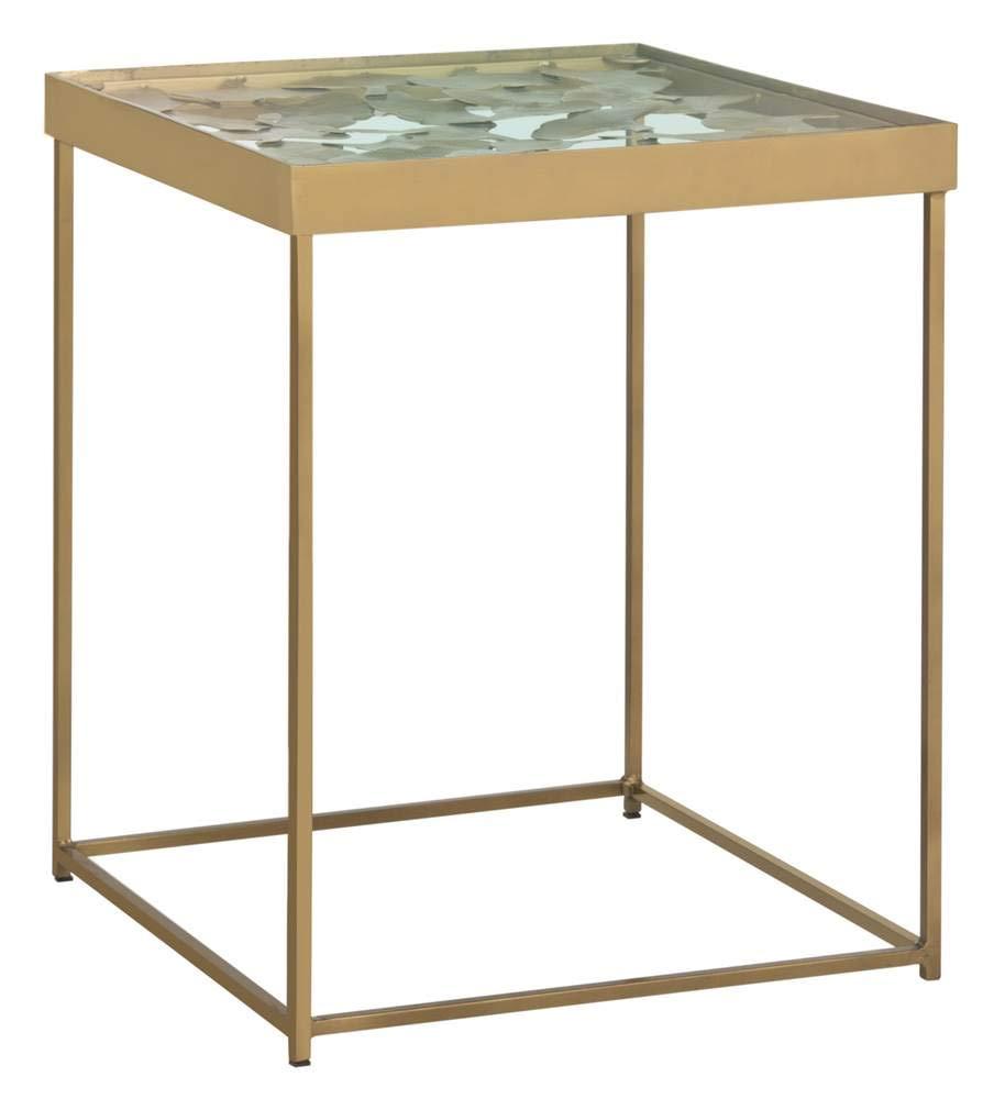 Lilian Leaf Side Table - Antique Brass - Safavieh.