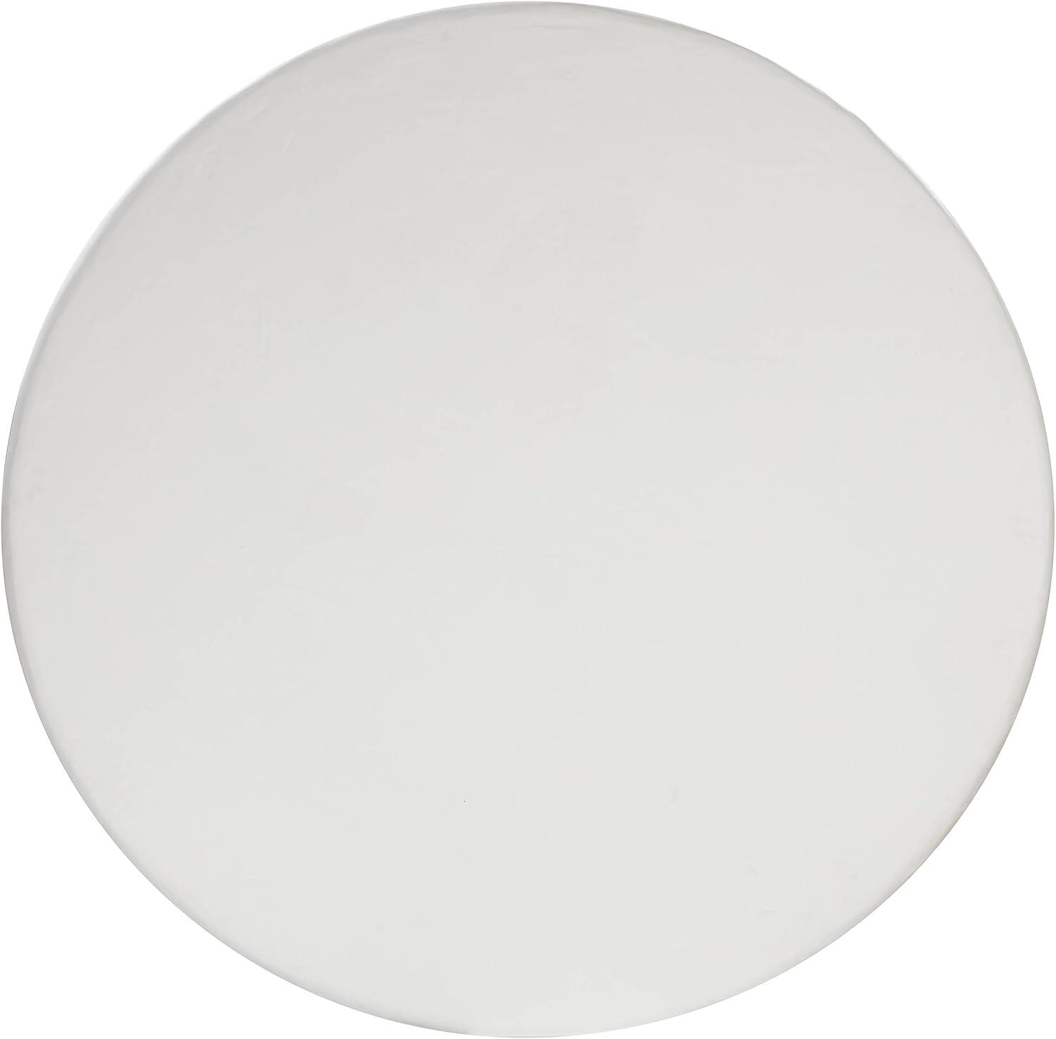 White Round Marble Contemporary Dining Table for Six