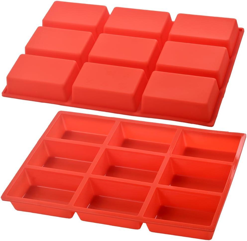 Red Silicone Non-Stick 9-Cavity Mini Loaf Pan Set