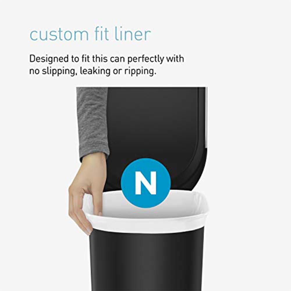 Simplehuman 40 Liter Slim Liner Rim Trash Can, White Plastic