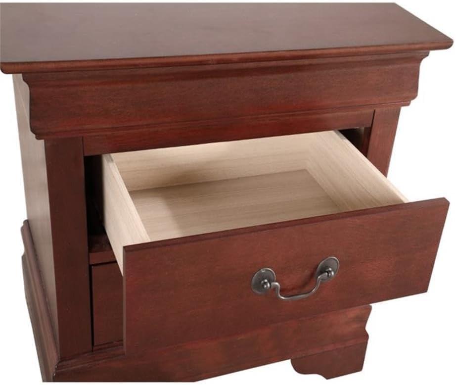 Glory Furniture Louis Phillipe 2 Drawer Nightstand in Cherry