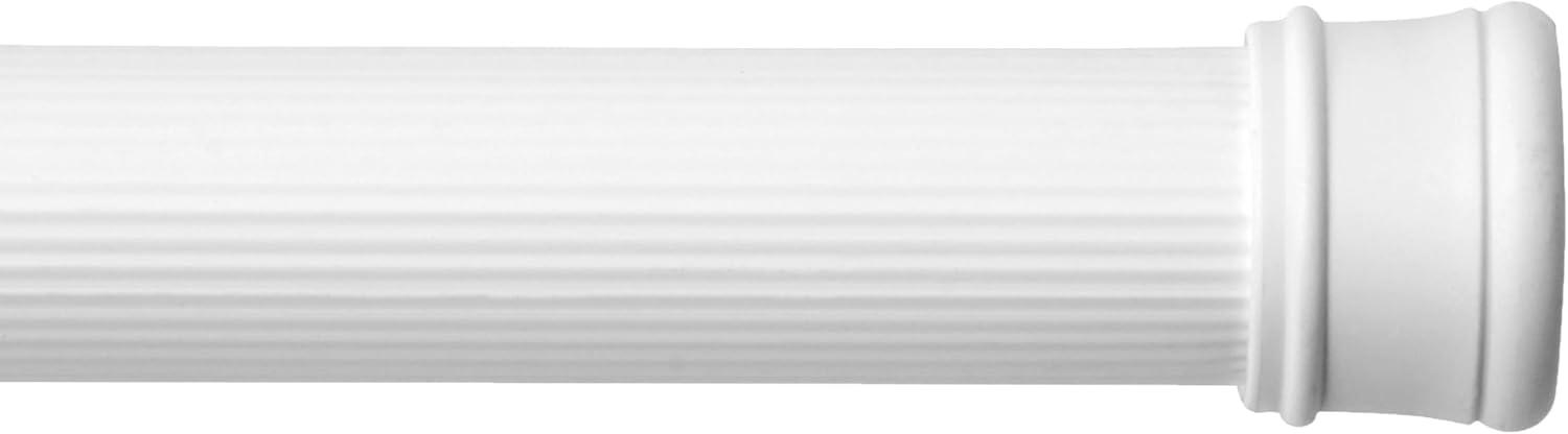 White Adjustable Steel Spring Tension Shower Rod, 24-38 Inches