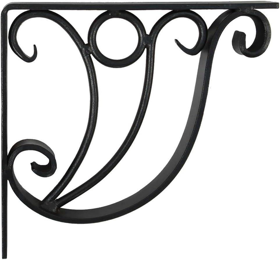 2pk 12&#34; Art Deco Steel Shelf Bracket Black - ACHLA Designs