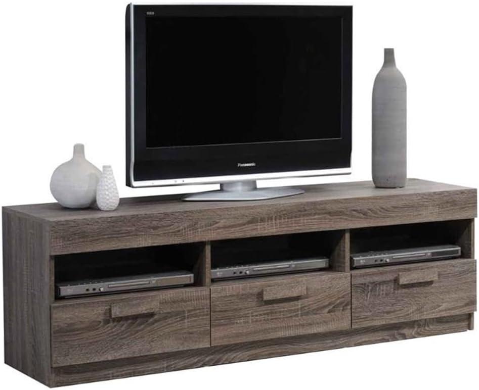 Amiable TV Stand Rustic Oak Brown - Saltoro Sherpi