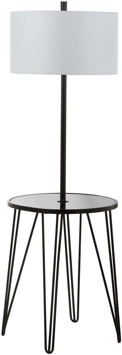 Ivy Bronx Dellinger 58'' Black Tray Table Floor Lamp