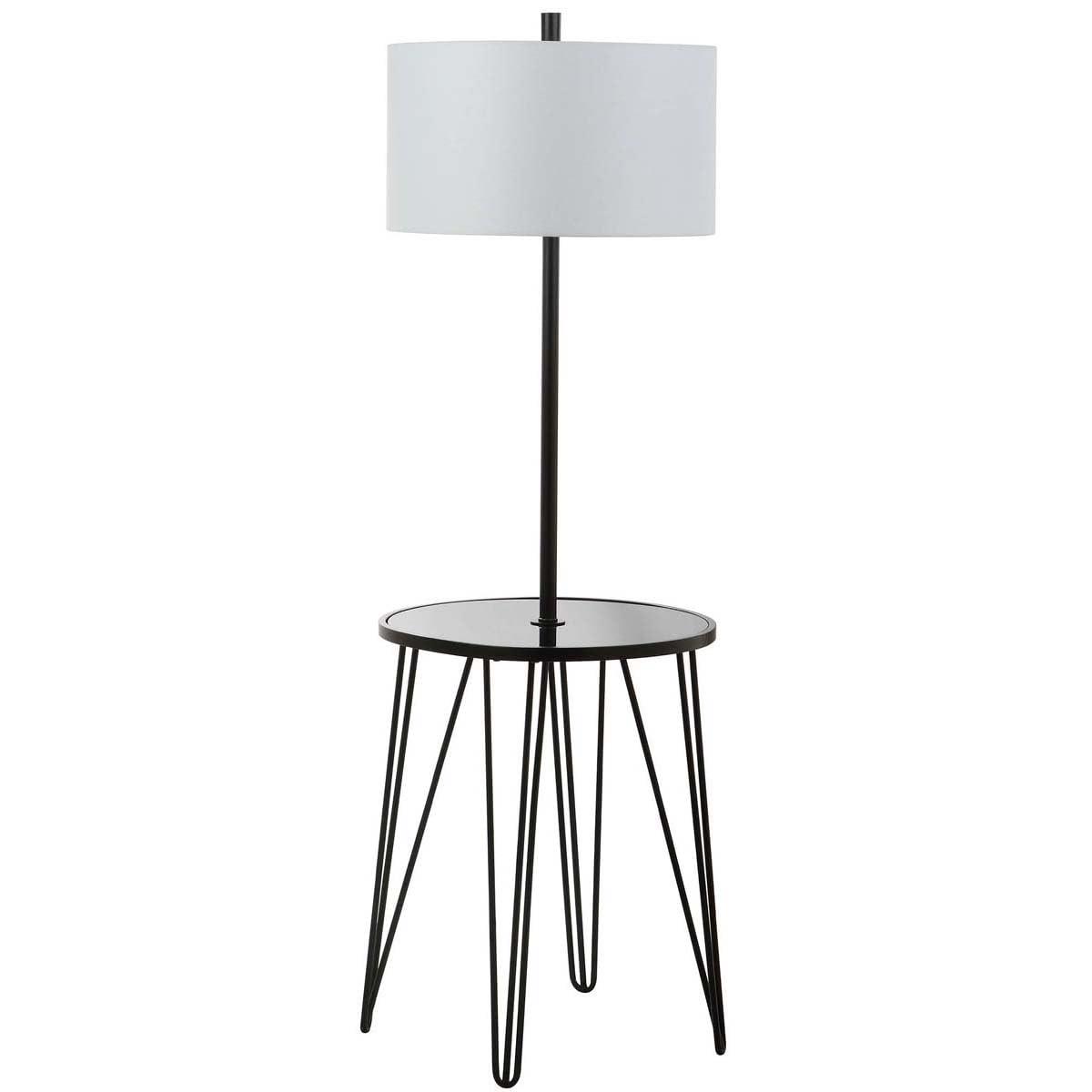 Ivy Bronx Dellinger 58'' Black Tray Table Floor Lamp