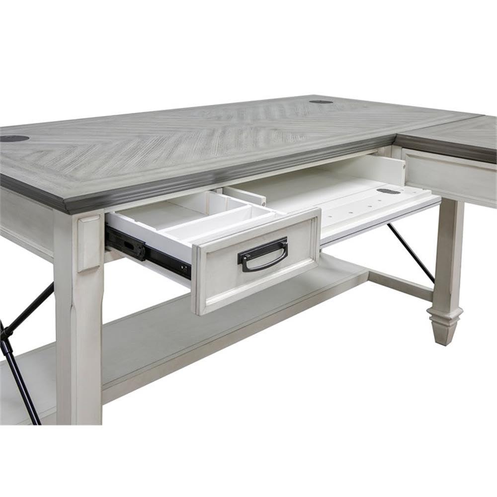 Martin Furniture Open L-Desk, White